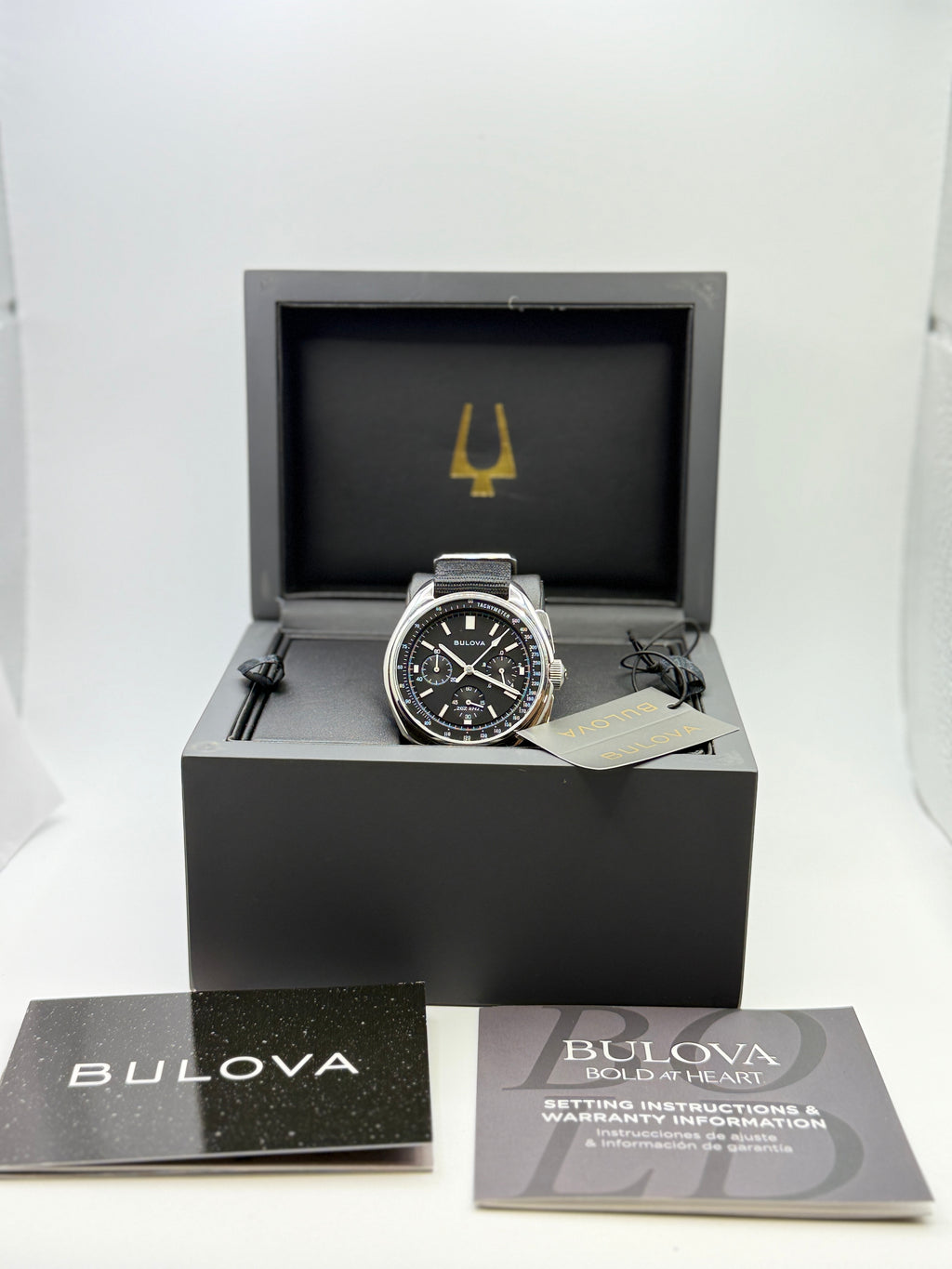 Bulova Lunar Pilot Chronograph | Black Dial | Box & Booklets