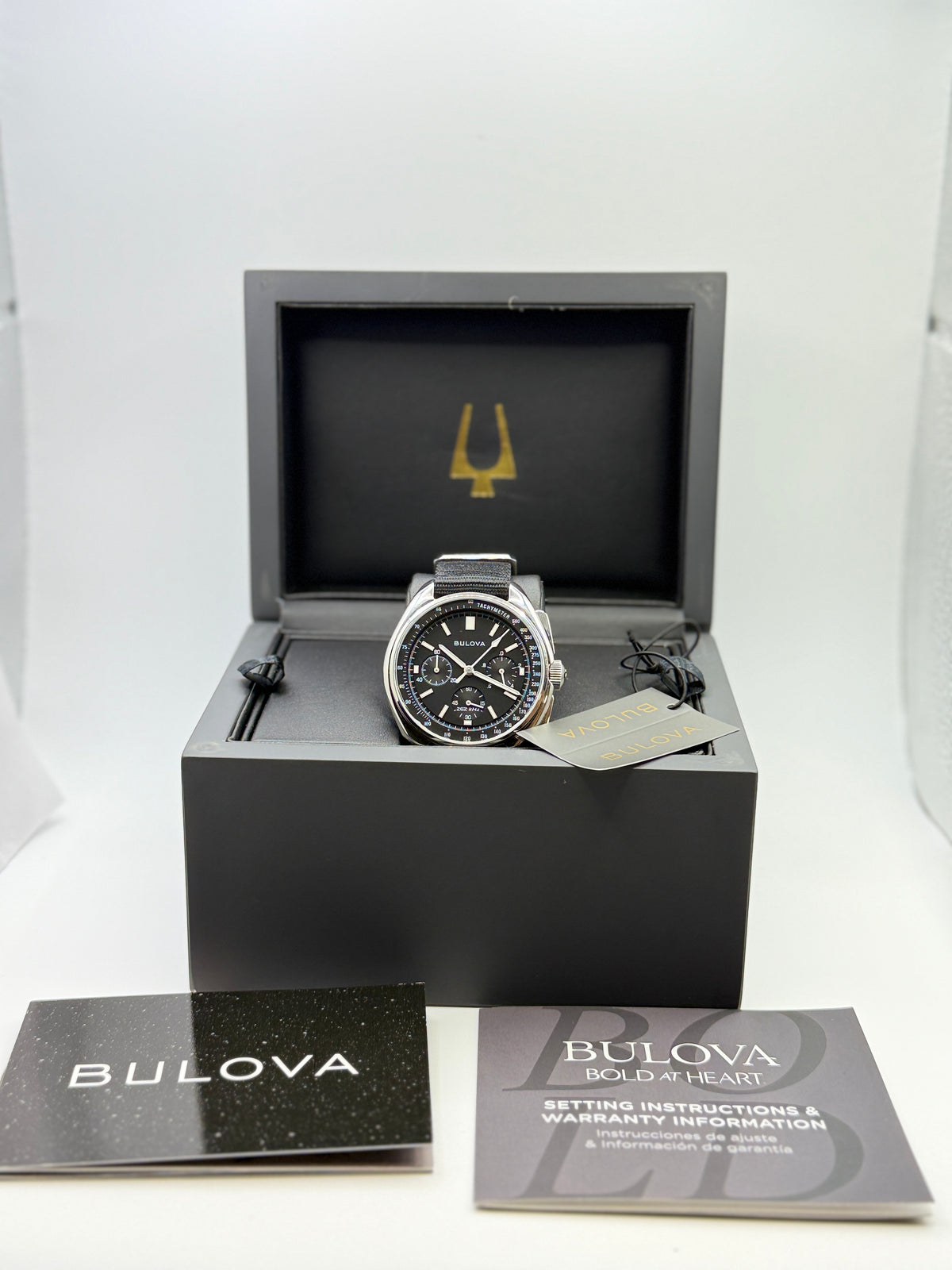 Bulova Lunar Pilot Chronograph | Black Dial | Box & Booklets