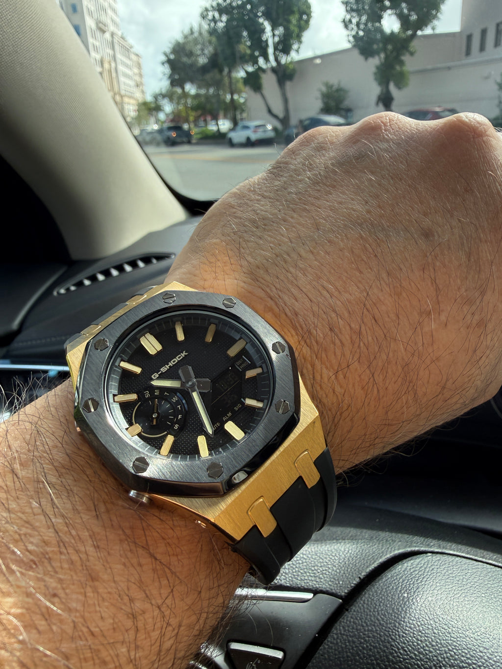 Casio G-SHOCK GA-2100 CasiOak Dark Gold Custom Mod Black & Gold Box