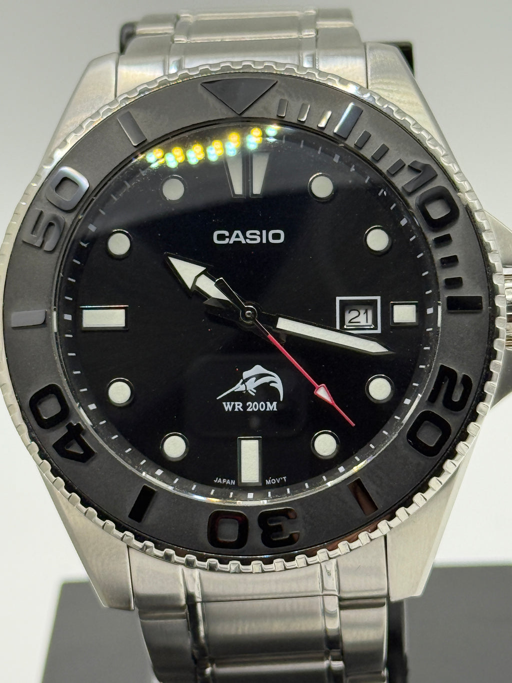 Casio Duro Master Steel – Double Dome Sapphire, 3D Matte Ceramic Bezel, Steel Bracelet