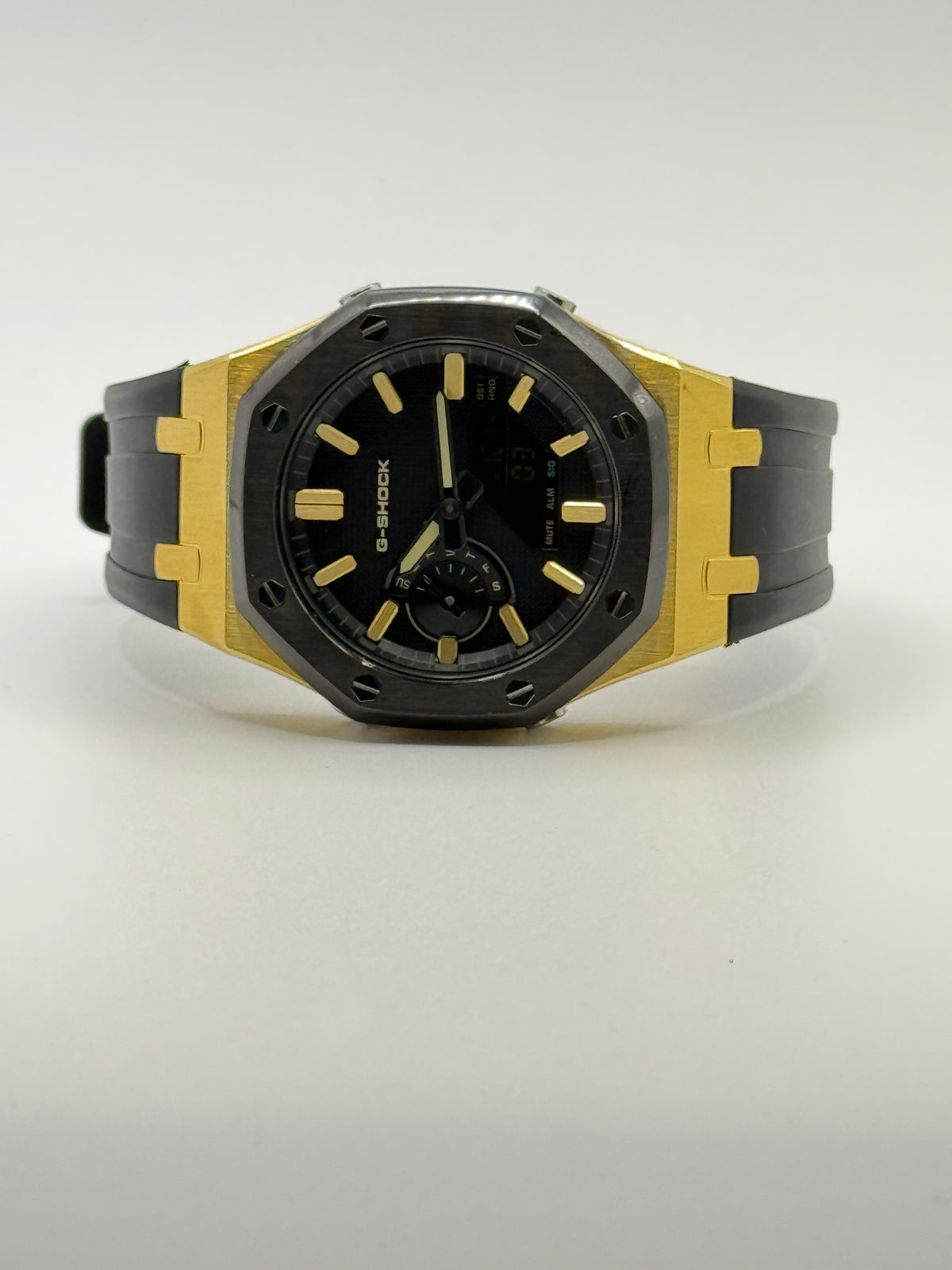 Casio G-SHOCK GA-2100 CasiOak Dark Gold Custom Mod Black & Gold Box
