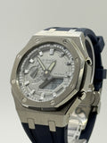 CasiOak G-Shock GA-2100 Custom Mod – Metal Case & Blue FKM Strap