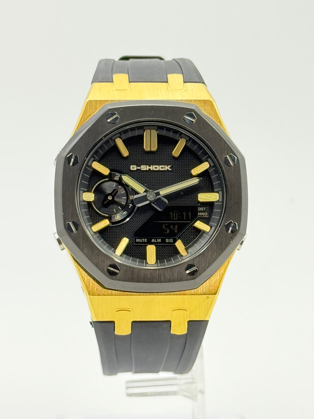 Casio G-SHOCK GA-2100 CasiOak Dark Gold Custom Mod Black & Gold Box