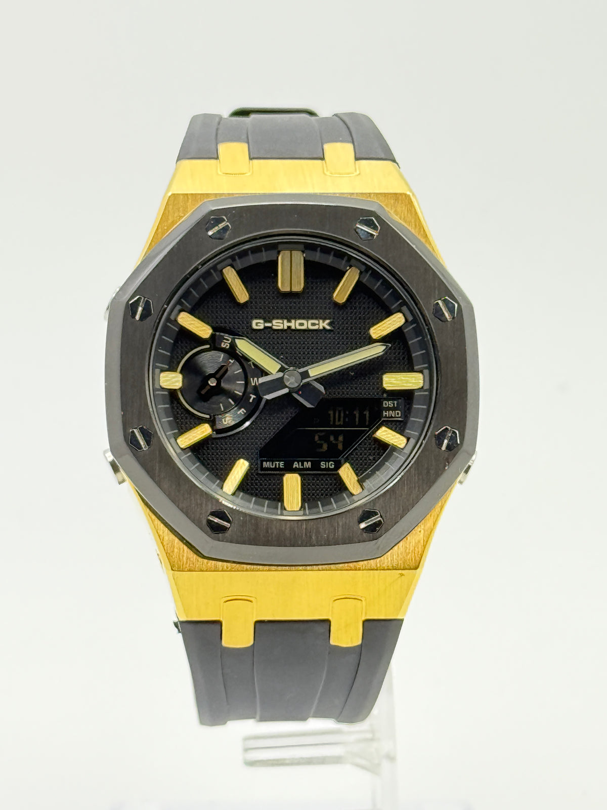 Casio G-SHOCK GA-2100 CasiOak Dark Gold Custom Mod Black & Gold Box