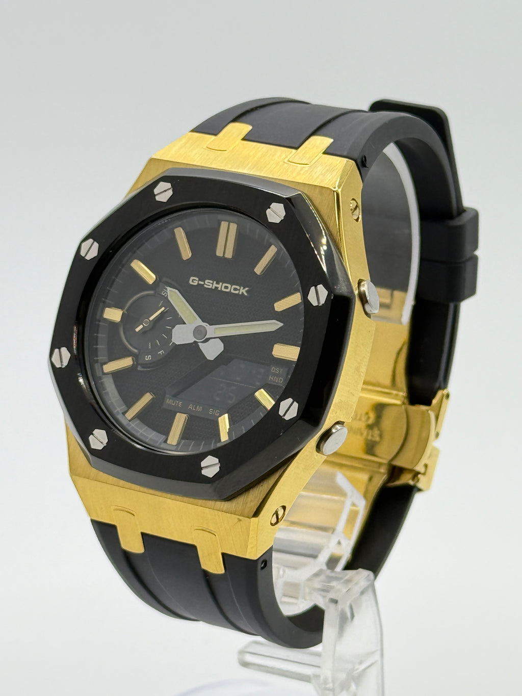 Casio G-SHOCK GA-2100 CasiOak Dark Gold Custom Mod Black & Gold Box