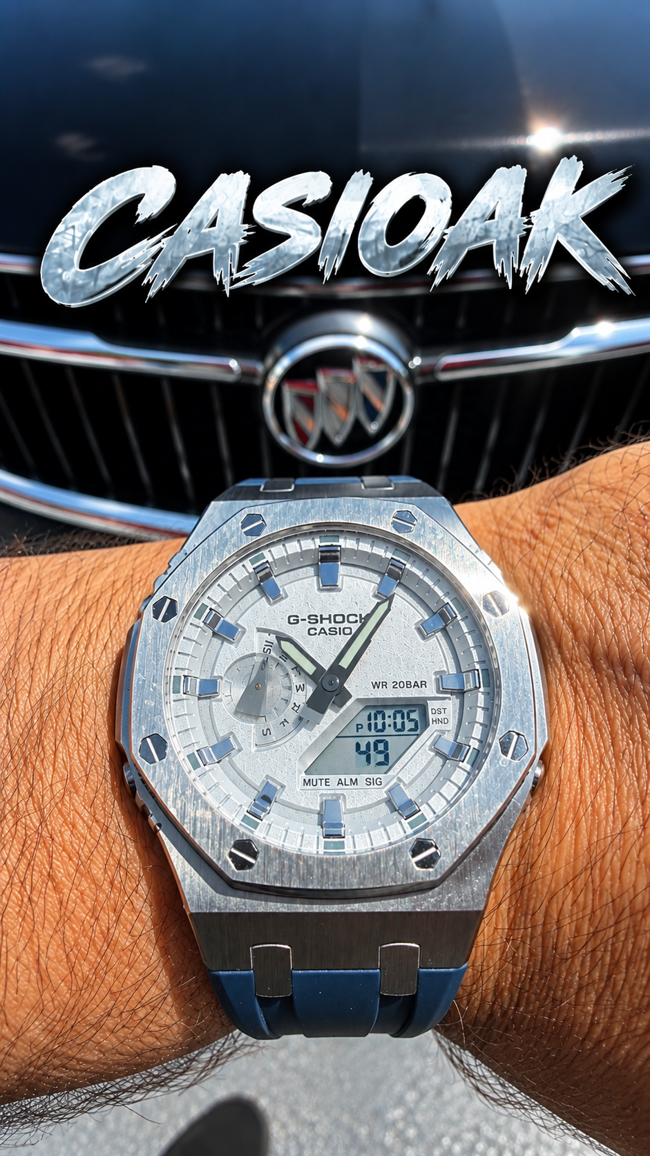 CasiOak G-Shock GA-2100 Custom Mod – Metal Case & Blue FKM Strap